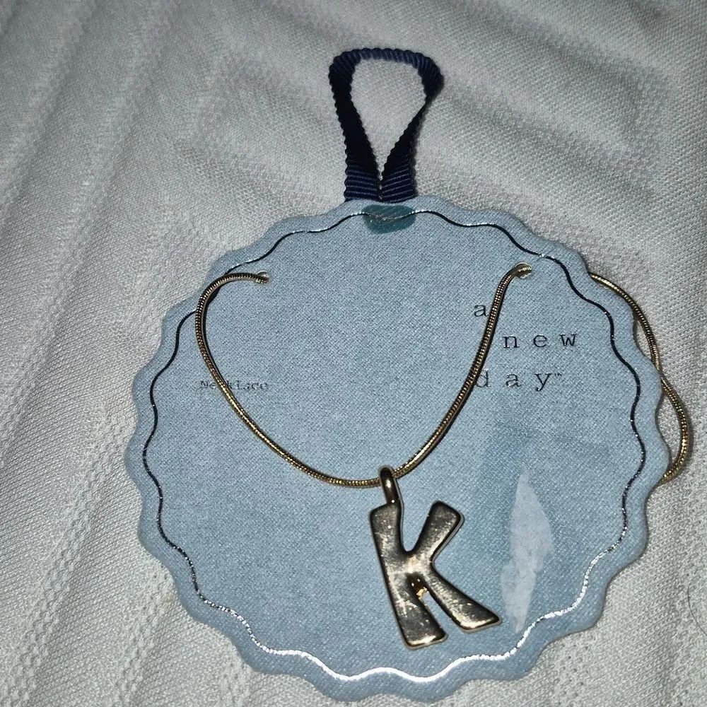 A New Day Letter K Gold Tone Necklace - New